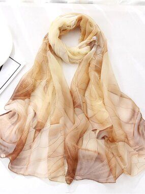 Honey Breeze Fashion Scarf Women's Chiffon Printed Soft Fashion Wrap 63 x 19 in
